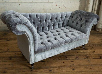 Design Chesterfield Stoff Couch Chaise Lounge Polster Neu Chaiselongues Sofas